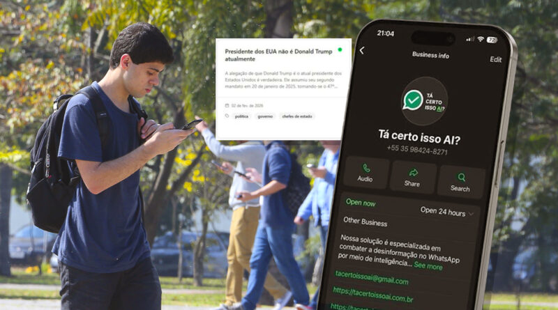 Chatbot analisa informações recebidas no WhatsApp – Arte sobre foto: Marcos Santos/USP Imagens