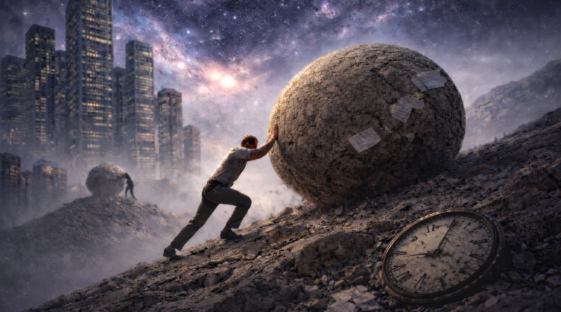 Exploramos o confronto entre a busca humana por sentido e o silêncio de um universo que não responde, um dilema formulado por Albert Camus, presente na literatura de Franz Kafka e simbolizado no mito de Sísifo, condenado a empurrar eternamente sua rocha montanha acima.